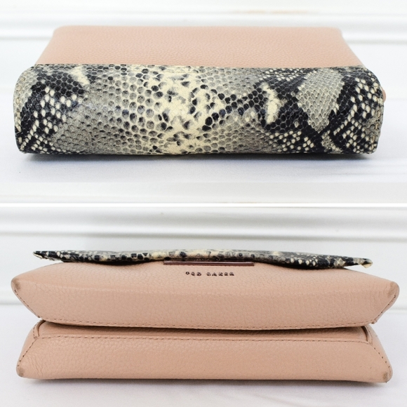 Ted Baker Alani Pink Leather Snakeskin Embossed Shoulder Bag Crossbody - Picture 5 of 14